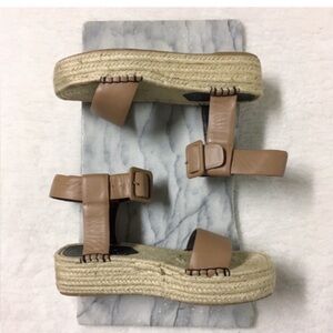 REVOLVE Sol Sana Espadrilles Platform Sandals Size 7.5 Ankle Strap Tan